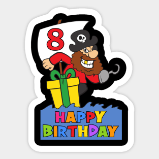 8th Birthday Party 8 Year Old Eight Years Sticker